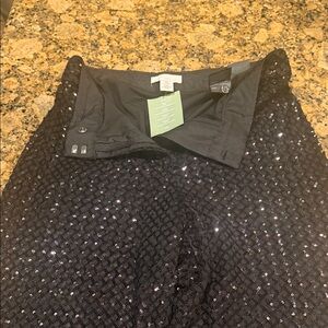 H&M Glittering Black Sequin Flare Pants